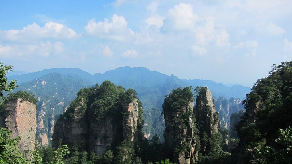 Sandstone pillars of Zhangjiajie National Forest Park, Hunan, China